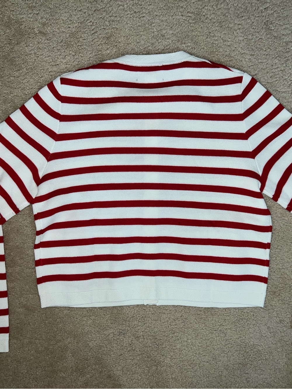 Urban Revivo Red & White Striped Button Cardigan - Picture 4 of 4
